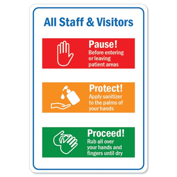 Safety Sign, OSHA Notice, 18" Height, Aluminum, Stop Spread Of Flu